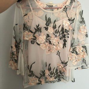 Luna Moon | Lace Floral Shirt